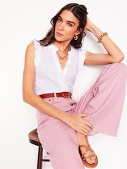 Boden White Lola Sleeveless Top - Image 1 of 6