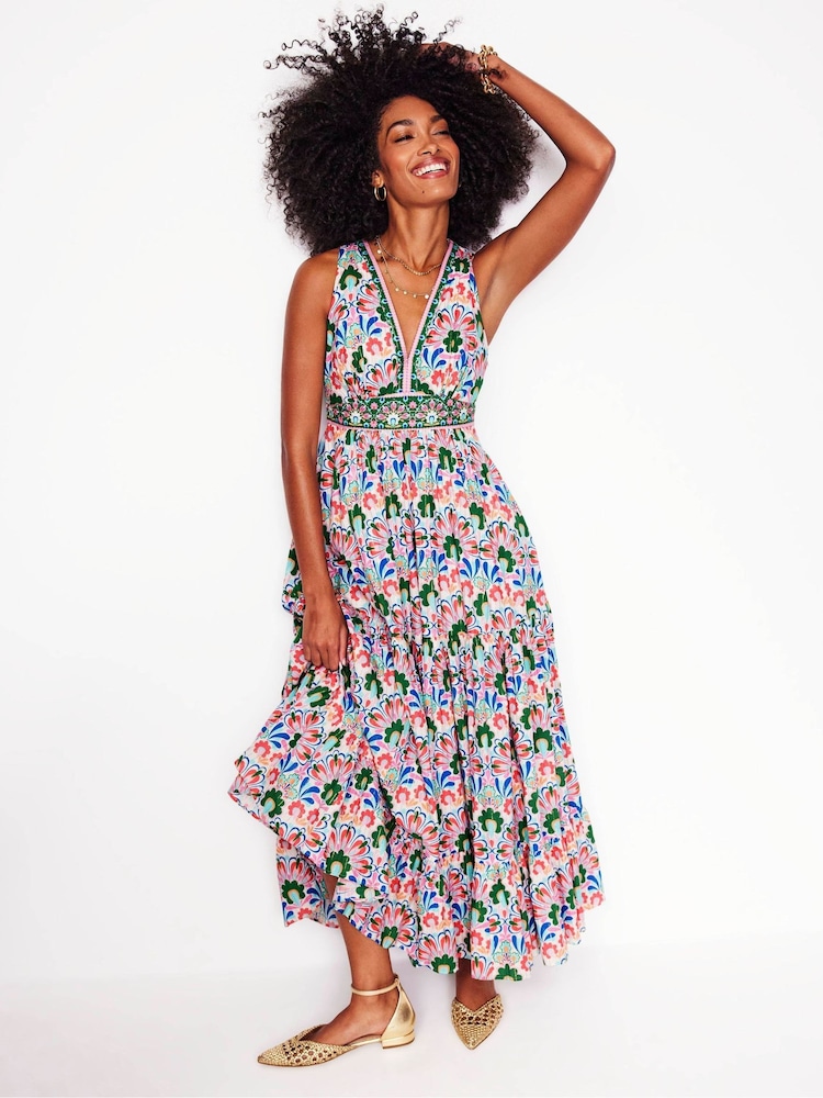 Boden Multi Serena Tie Maxi Dress - Image 1 of 4