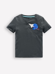 Boden Grey Front and Back Graphic 100% Cotton T-Shirt - Image 1 of 3