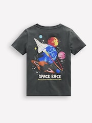 Boden Grey Front and Back Graphic 100% Cotton T-Shirt - Image 2 of 3