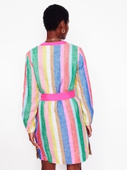 Boden Multi Cleo Tie Waist Linen Dress - Image 3 of 6