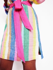 Boden Multi Cleo Tie Waist Linen Dress - Image 5 of 6