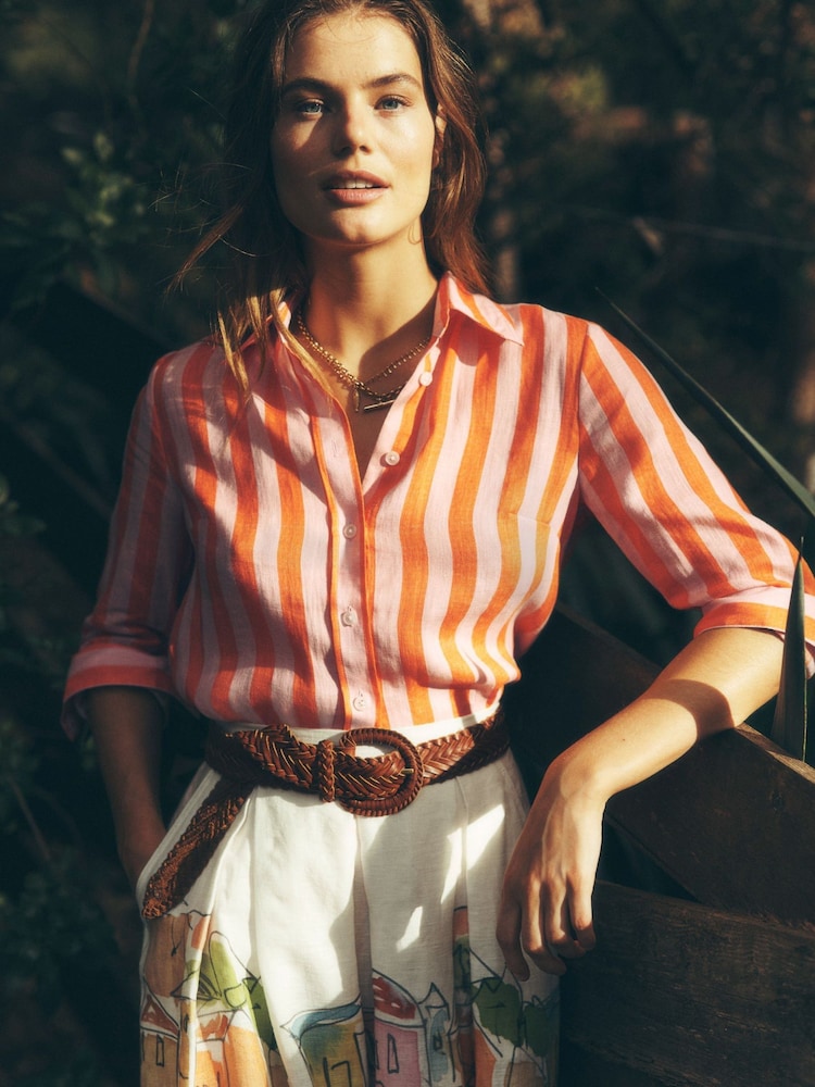 Boden Pink Sienna Linen Shirt - Image 1 of 6