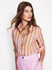 Boden Pink Sienna Linen Shirt - Image 2 of 6