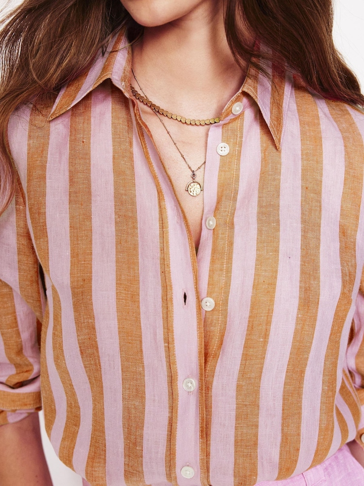 Boden Pink Sienna Linen Shirt - Image 3 of 6