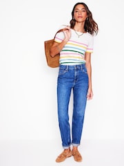 Boden Pink Ella Short Sleeve 100% Cotton Breton T-Shirt - Image 4 of 4