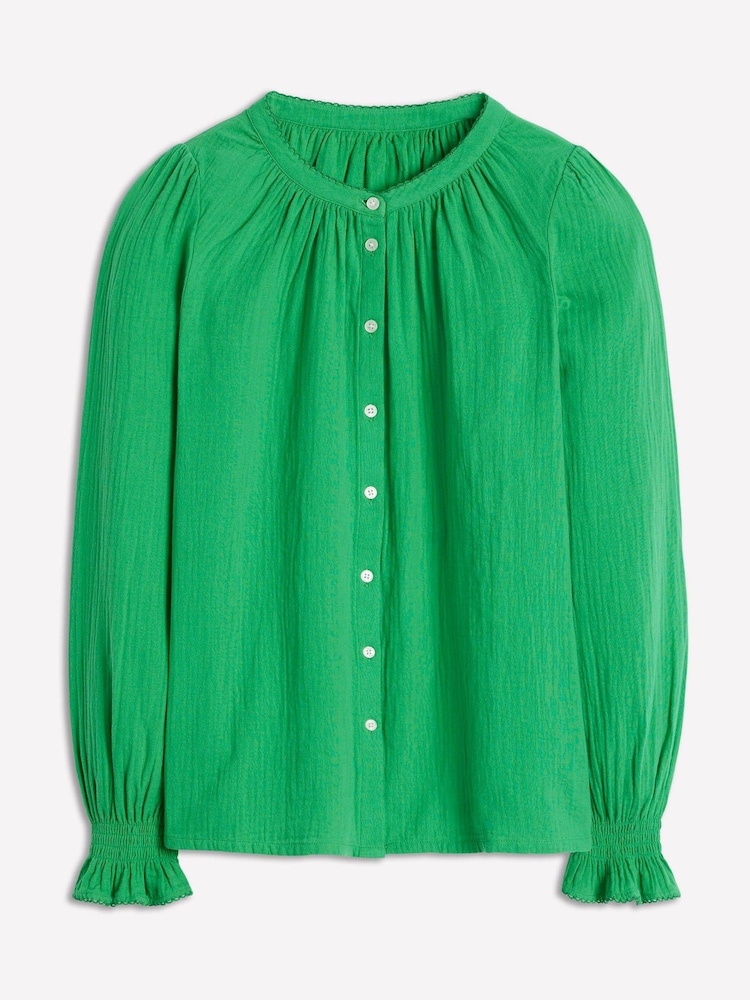 Boden Green 100% Cotton Evie Double Cloth Top - Image 5 of 5