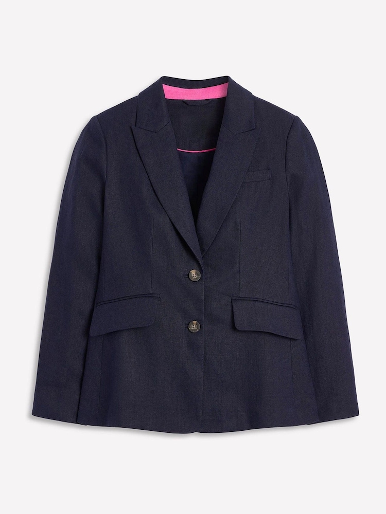 Boden Blue Stamford Linen Blazer - Image 6 of 6