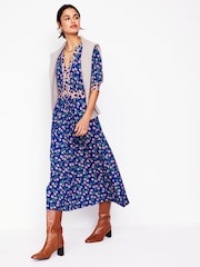 Boden Blue Lily Jersey Midi Tea Dress - Image 3 of 7