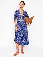 Boden Blue Lily Jersey Midi Tea Dress - Image 4 of 7