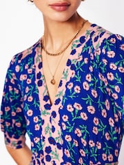 Boden Blue Lily Jersey Midi Tea Dress - Image 6 of 7