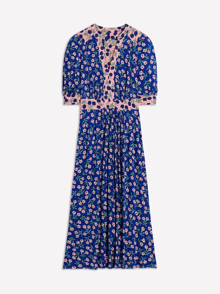 Boden Blue Lily Jersey Midi Tea Dress - Image 7 of 7
