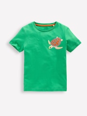 Boden Green Turtle Front and Back Graphic 100% Cotton T-Shirt - Image 1 of 3