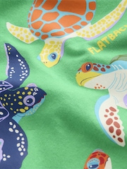 Boden Green Turtle Front and Back Graphic 100% Cotton T-Shirt - Image 3 of 3