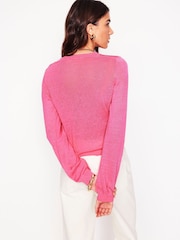 Boden Pink Liv Henley Jumper - Image 3 of 7