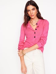Boden Pink Liv Henley Jumper - Image 4 of 7