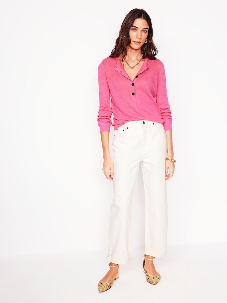 Boden Pink Liv Henley Jumper - Image 6 of 7