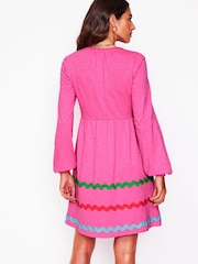 Boden Pink 100% Cotton Corinna Ric Rac Jersey Dress - Image 3 of 5