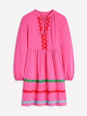 Boden Pink 100% Cotton Corinna Ric Rac Jersey Dress - Image 5 of 5