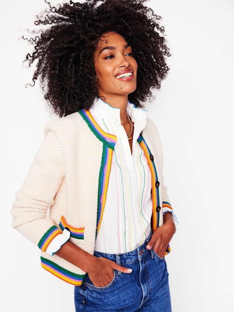 Boden Cream Libby Knitted Jacket - Image 1 of 7