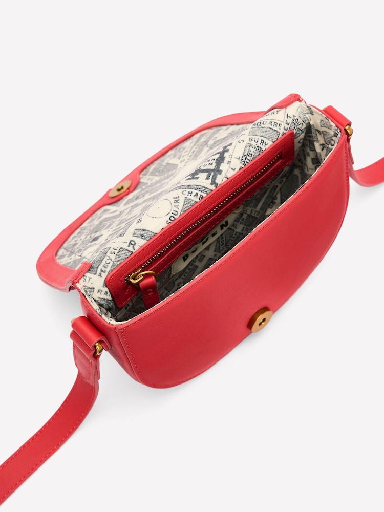 Boden Red Snaffle Mini Leather Satchel Bag - Image 5 of 5