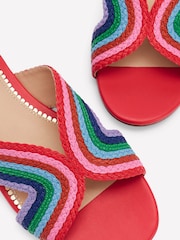 Boden Red Striped Flat Sandals - Image 5 of 5