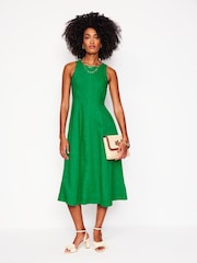 Boden Green Carla Linen Midi Dress - Image 4 of 6
