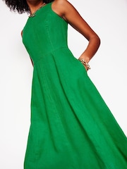 Boden Green Carla Linen Midi Dress - Image 5 of 6
