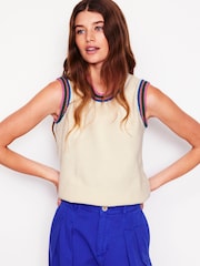 Boden Cream Callie Crochet Trim Tank - Image 4 of 5