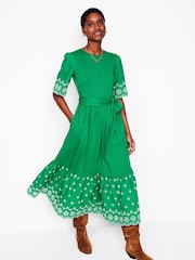 Grün - Boden Isabel Broderie Mix Maxi Dress - Bild 1 von 5