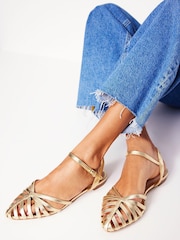 Boden Gold Multi Strap Pointed Sandals - Image 1 of 5