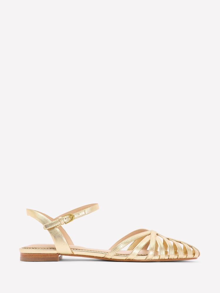 Boden Gold Multi Strap Pointed Sandals - Image 2 of 5