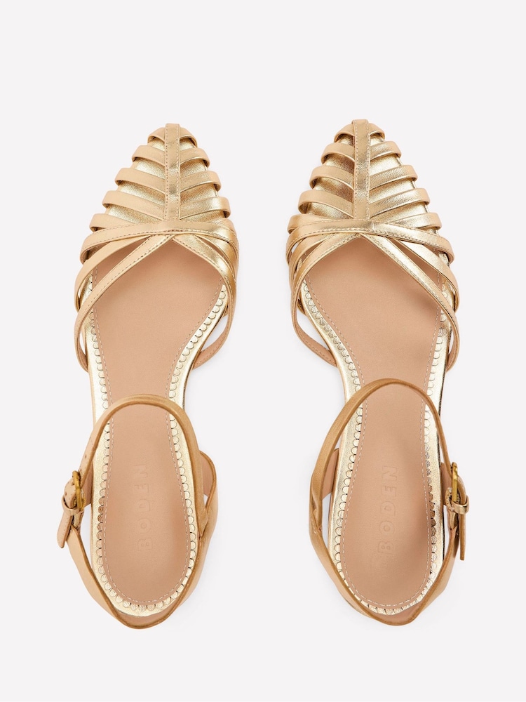 Boden Gold Multi Strap Pointed Sandals - Image 5 of 5