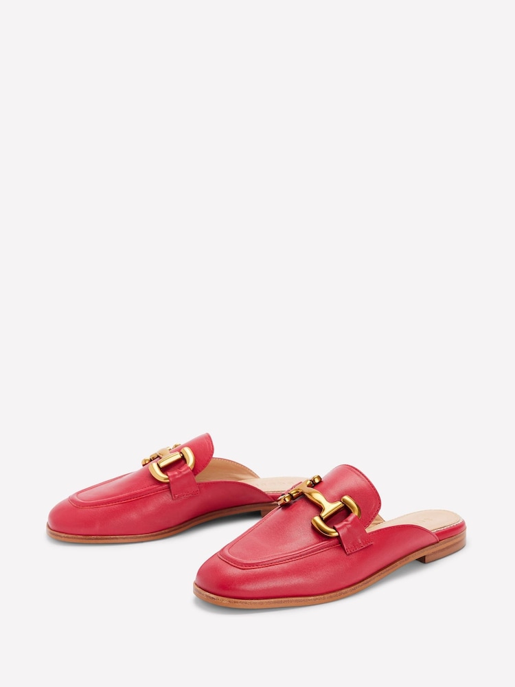 Boden Red Iris Snaffle Mule Loafers - Image 3 of 4
