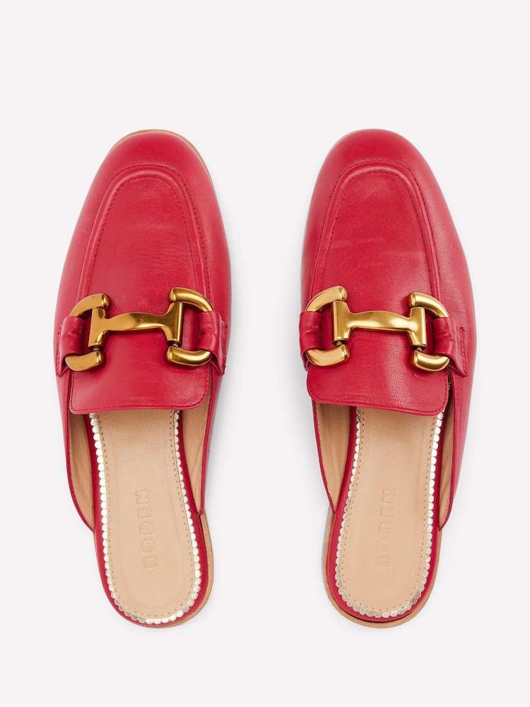 Boden Red Iris Snaffle Mule Loafers - Image 4 of 4