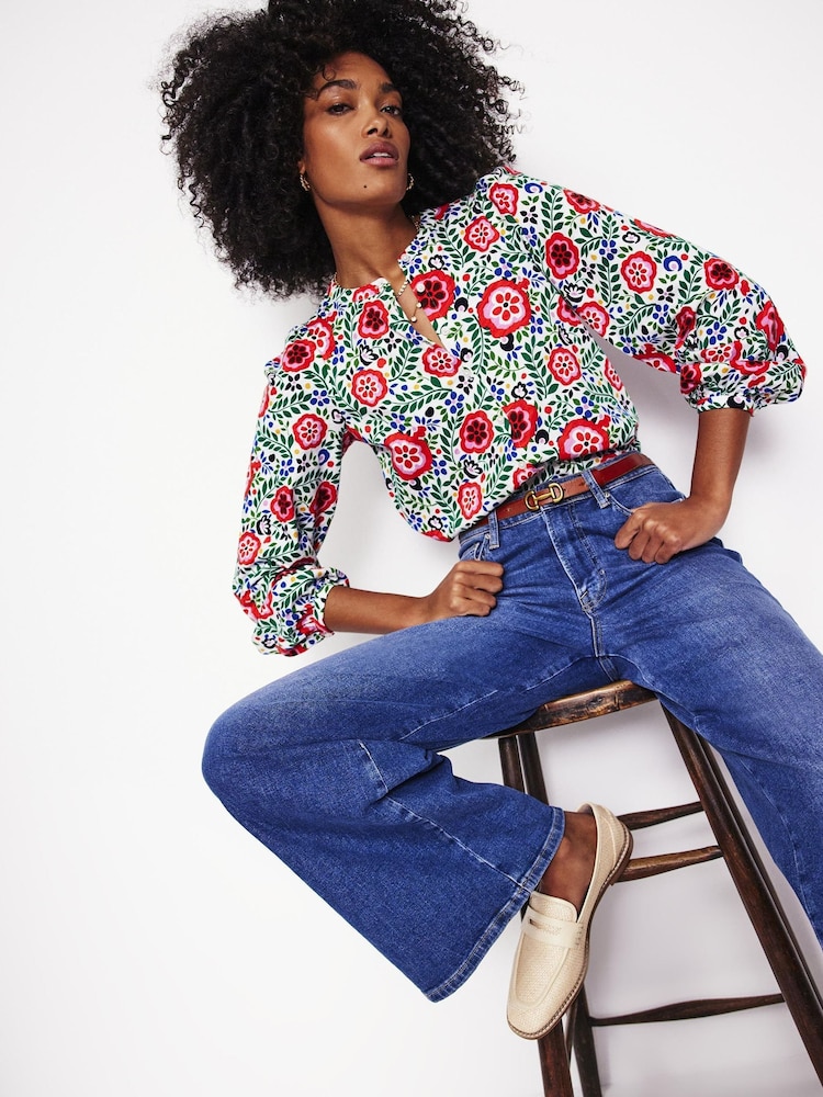 Boden White 100% Cotton Marina Jersey Shirt - Image 1 of 5