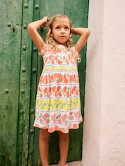 Boden Pink Fruit 100% Cotton Heart Pocket Fun Jersey Dress - Image 1 of 5