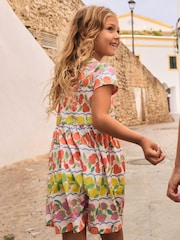 Boden Pink Fruit 100% Cotton Heart Pocket Fun Jersey Dress - Image 2 of 5