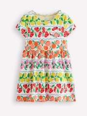 Boden Pink Fruit 100% Cotton Heart Pocket Fun Jersey Dress - Image 3 of 5