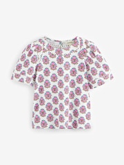 Boden Cream 100% Cotton Mila Trim Detail Top - Image 5 of 5