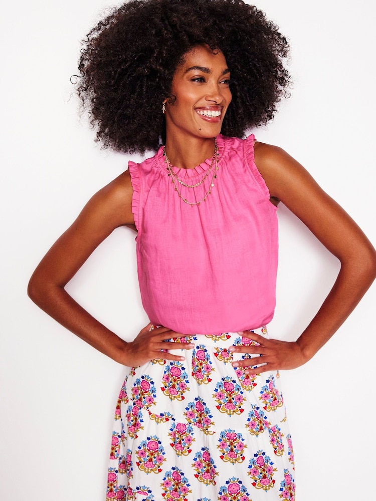 Boden Pink Sophie Ruffle Top - Image 1 of 5