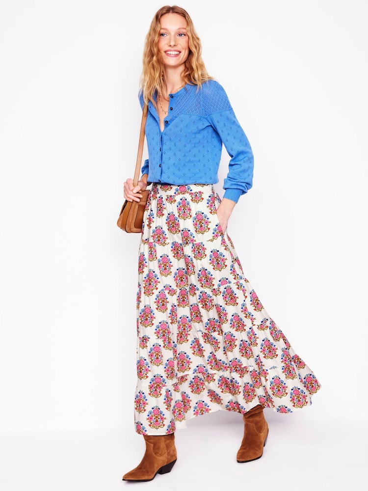 Boden Cream 100% Cotton Nadia Poplin Maxi Skirt - Image 1 of 5
