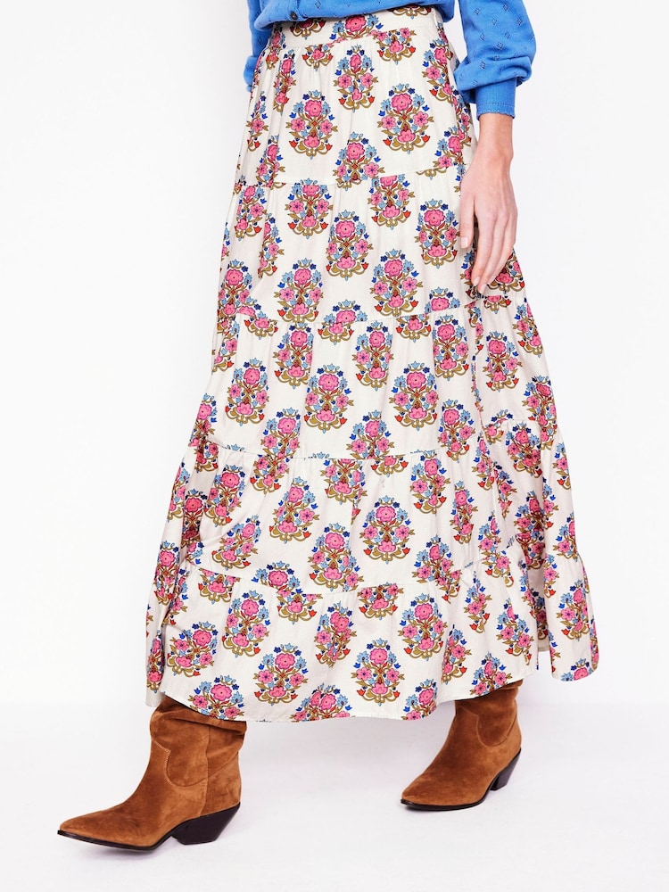 Boden Cream 100% Cotton Nadia Poplin Maxi Skirt - Image 3 of 5