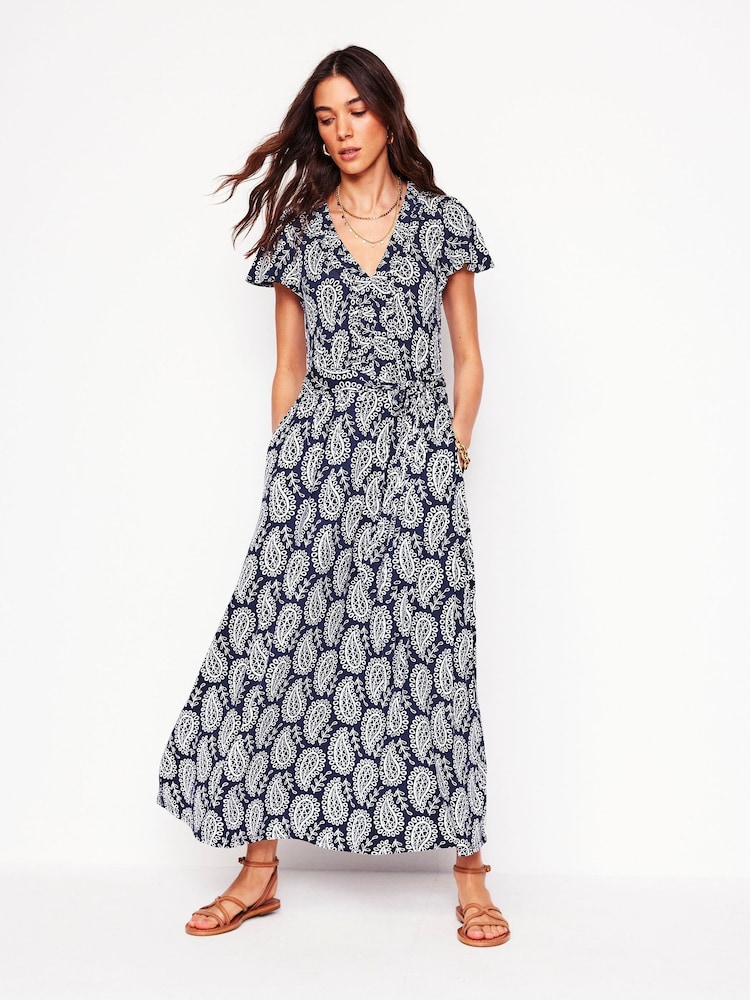 Boden Blue Nicola Jersey Tea Dress - Image 1 of 6