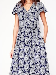 Boden Blue Nicola Jersey Tea Dress - Image 2 of 6