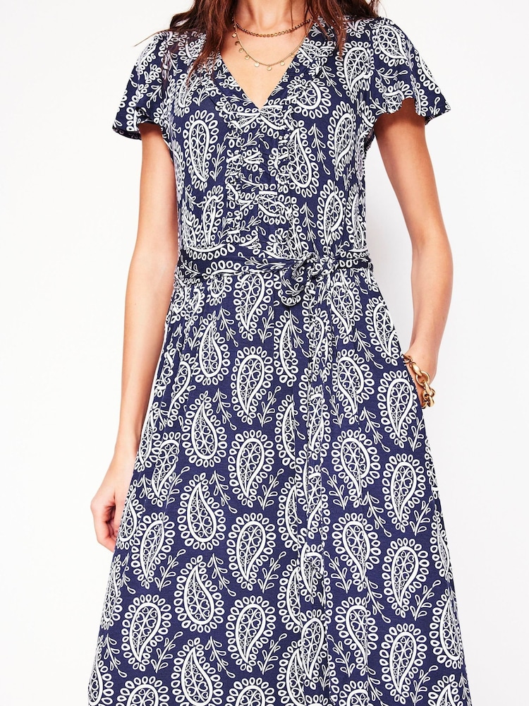 Boden Blue Nicola Jersey Tea Dress - Image 2 of 6 Boden Blue Nicola Jersey Tea Dress - Image 2 of 6