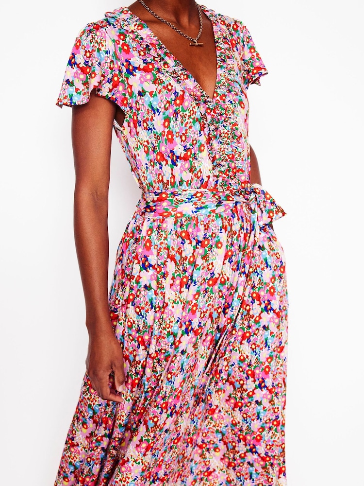 jersey cotton wrap dress Overlay cotton jersey and poplin wrap dress – GOEN.J main image 1