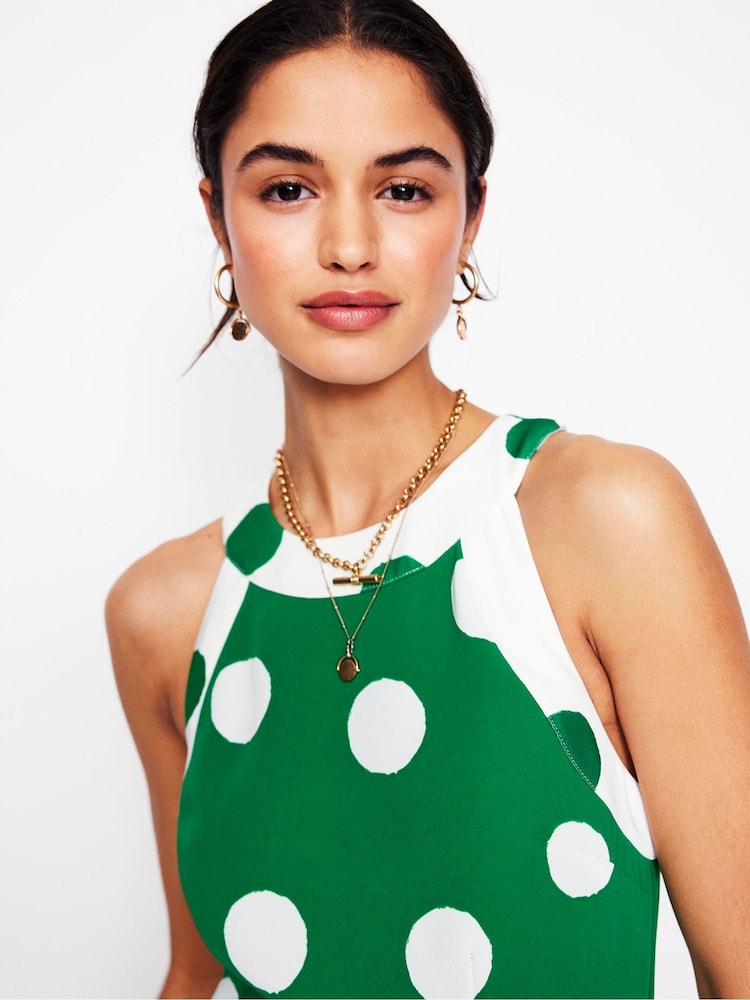 Boden Green Colourblock Halter Jumpsuit - Image 5 of 6