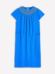 Boden Blue 100% Cotton Nina Smocked T-Shirt Dress - Image 5 of 5