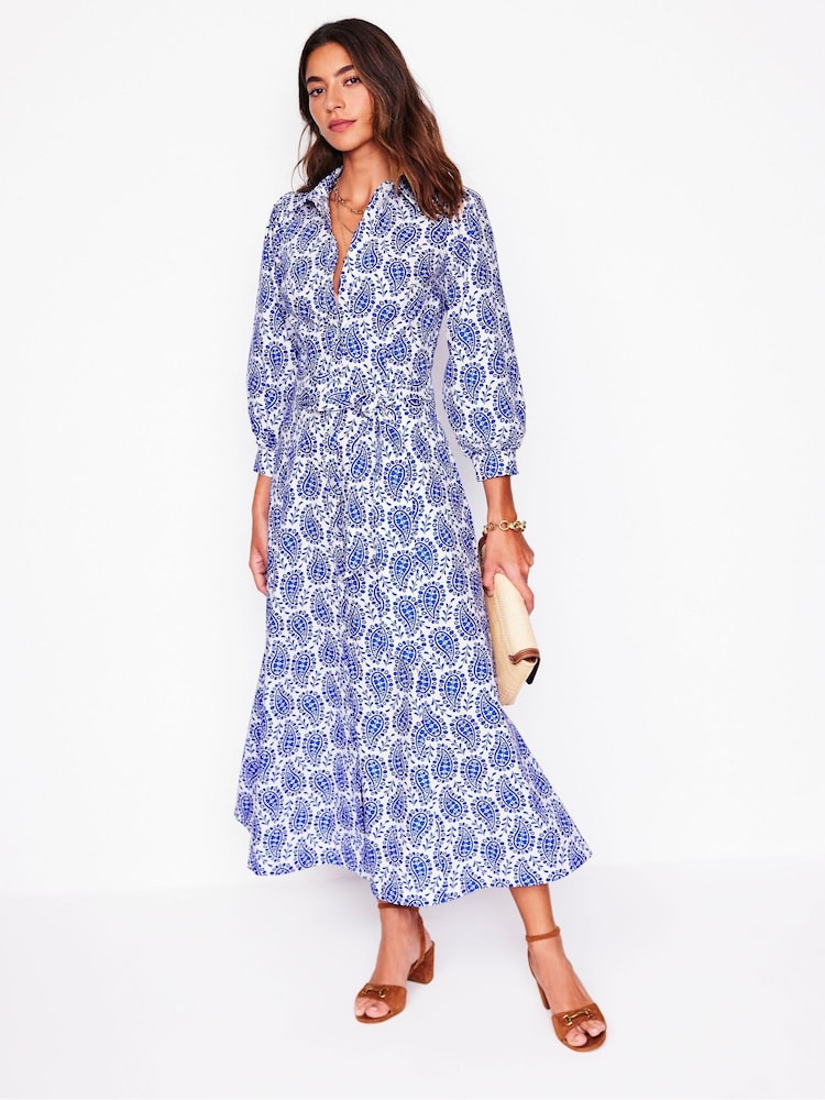 Boden Blue 100% Cotton Clara Shirt Dress - Image 4 of 5